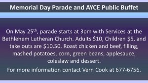 Memorial Day Parade and AYCE Public Buffet