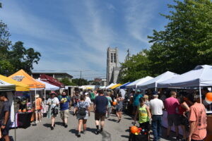 Shoppers at the Snack Town Street Fair